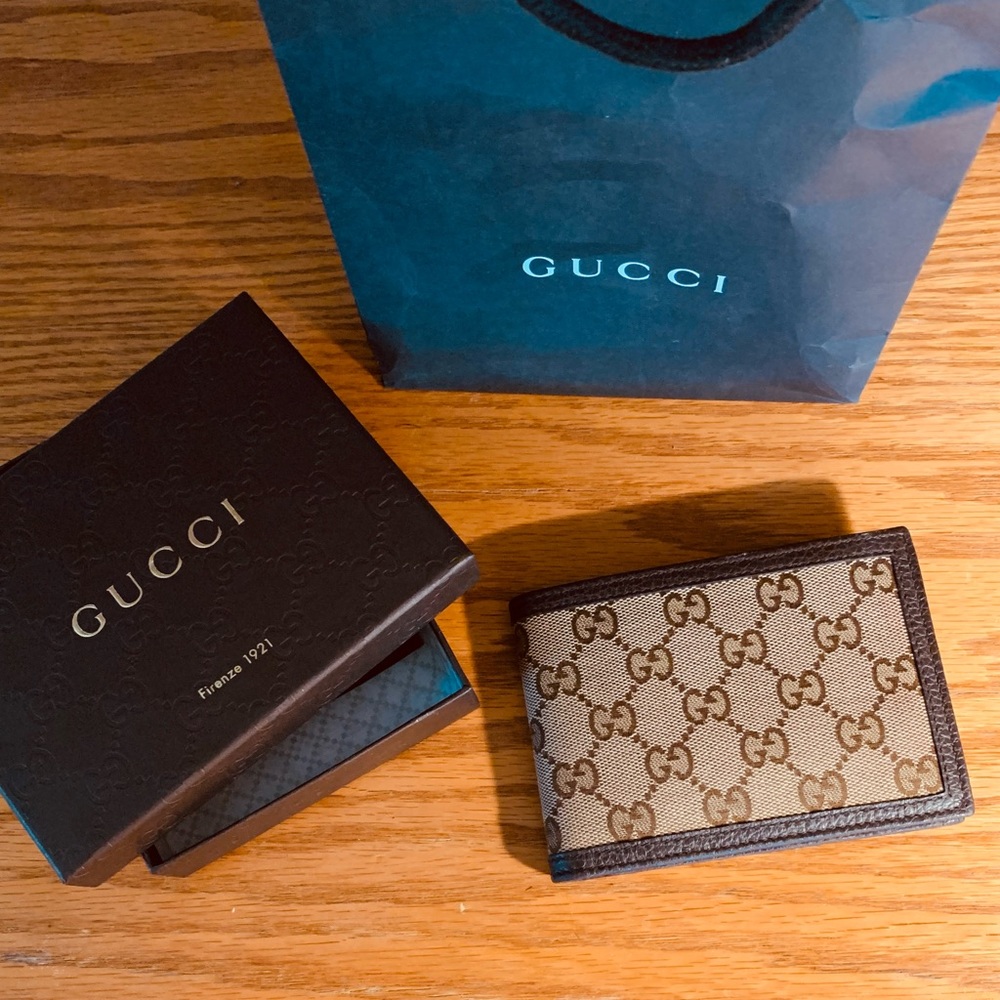 Gucci Wallet 292534-9903 Men's Bi-Fold with Coin GG CanvasBrown New
